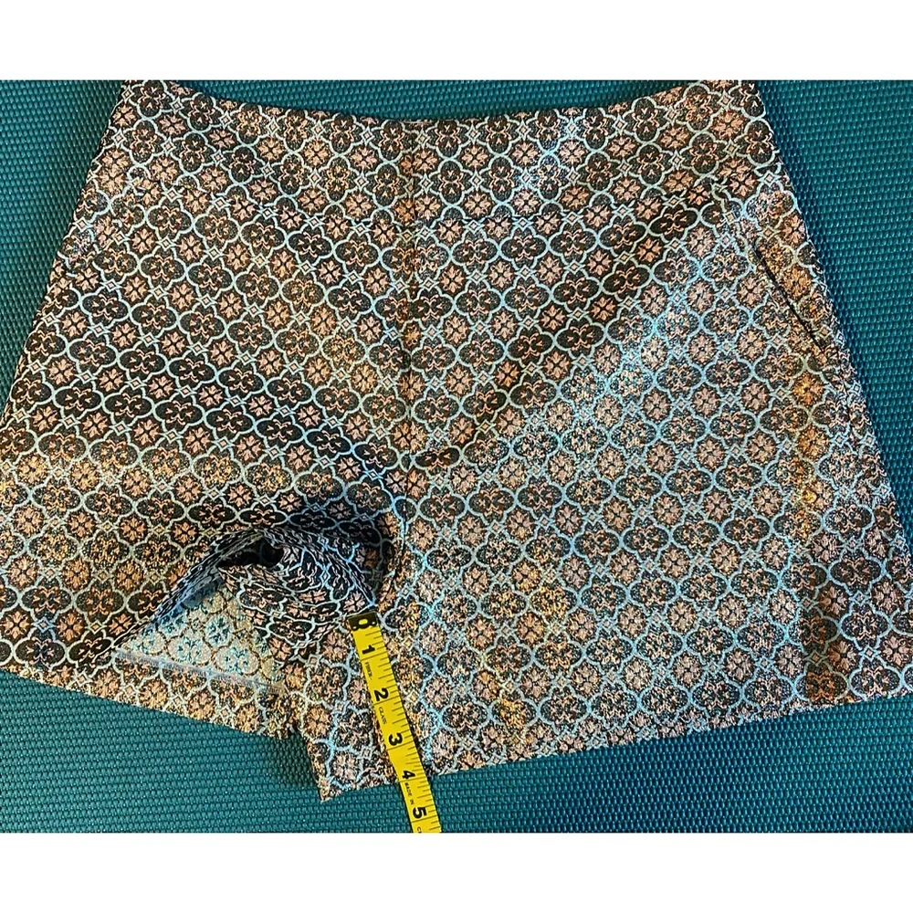 Alice + Olivia Cady Floral High Waist Wide Waistband Metallic Shorts